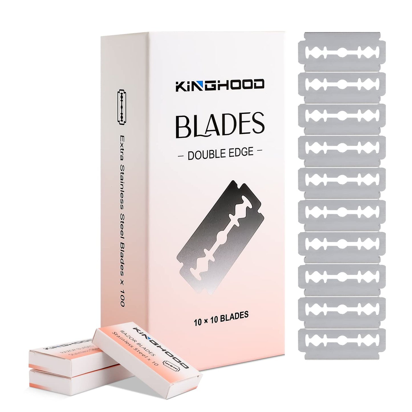 100 Count Razor Blades - Mens Razor Blades for Shaving - Stainless Steel Double Edge Razor Blades for a Smooth and Precise Shave
