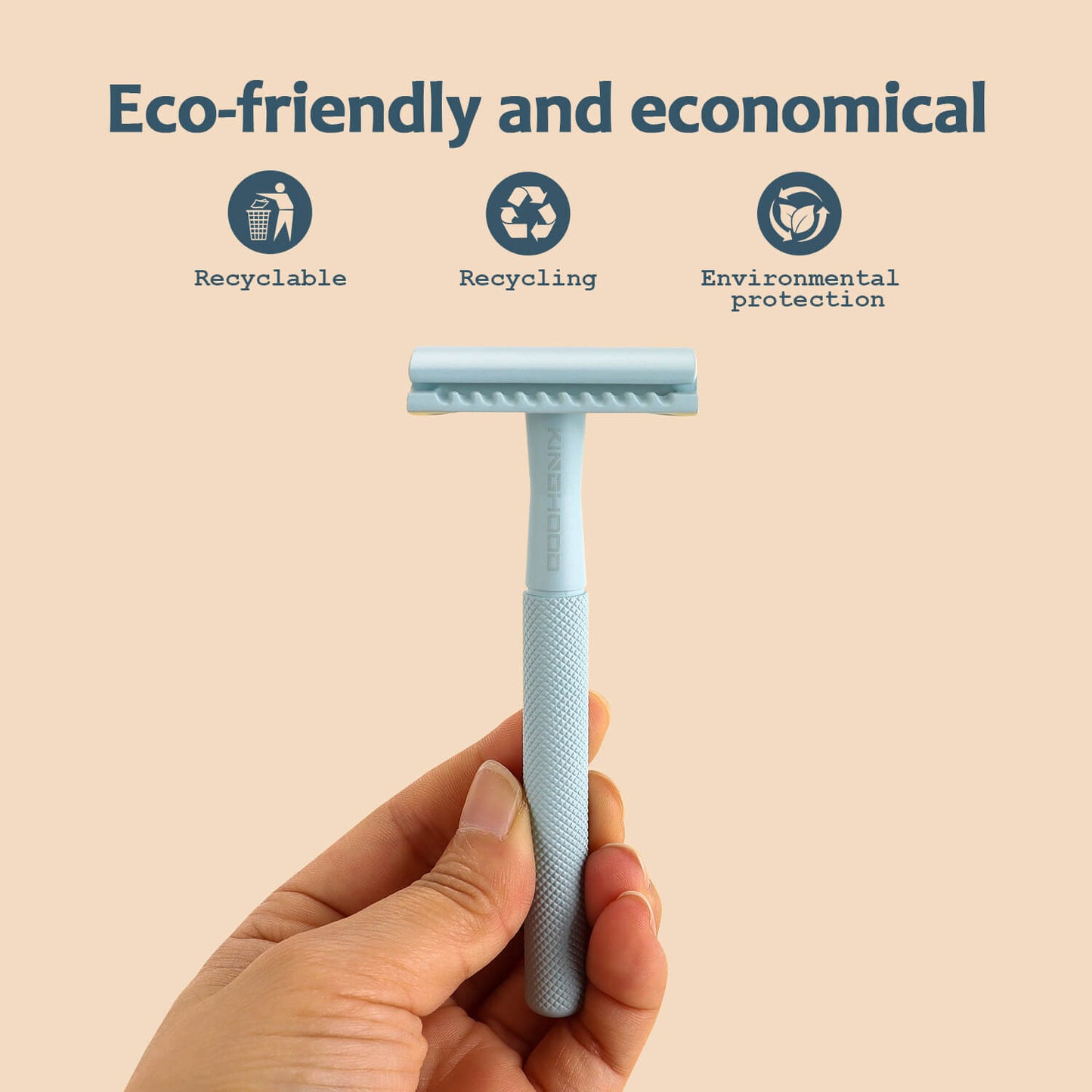 Crafted with precision and care, KINGHOOD razor features a metal handle that not only provides durability but also ensures a comfortable grip. Join the movement towards eco-conscious grooming with this recyclable razor that minimizes waste without compromising on performance. Say goodbye to disposable plastic razors and hello to a greener, more luxurious shaving experience.