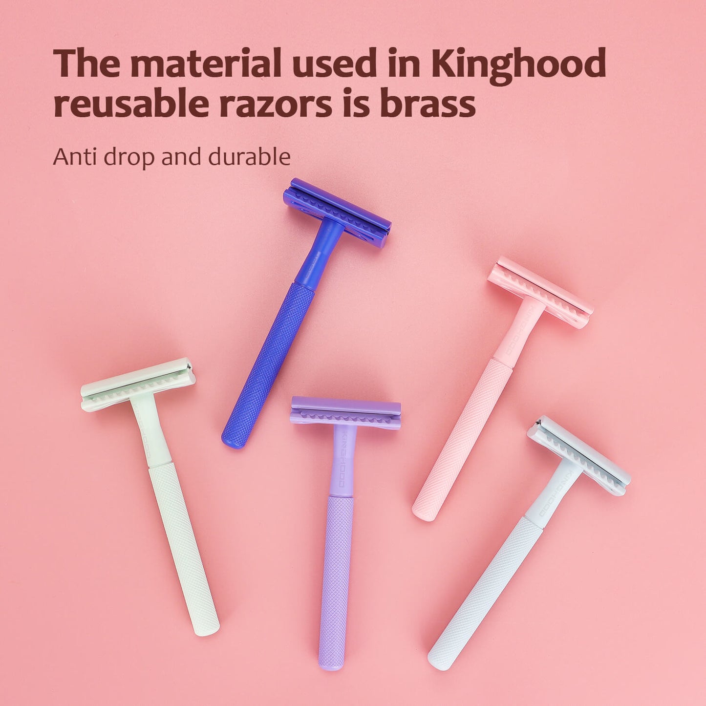 Brass is known for its strength and resistance to corrosion, ensuring that the razor will withstand the test of time and maintain its appearance even after repeated use. Additionally, brass has antimicrobial properties, which can help keep the razor hygienic between uses. By choosing brass as the material for their safety razors, KINGHOOD ensures that customers receive a high-quality product that not only provides a precise and comfortable shave but also stands as a long-lasting grooming companion.